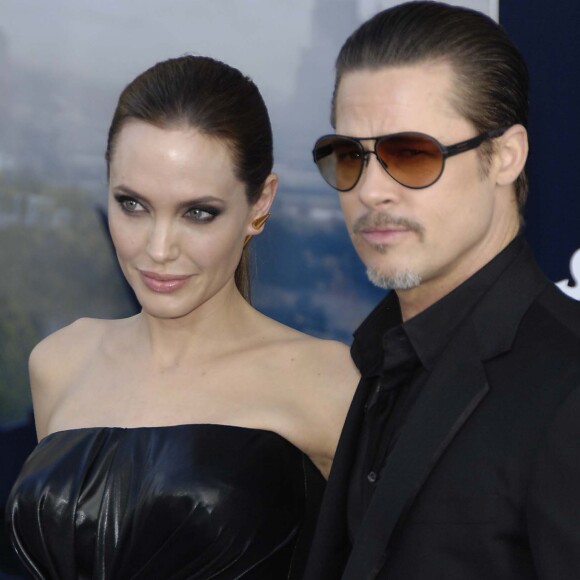 Angelina Jolie et Brad Pitt à l'avant-première du film "Maléfique" à Los Angeles. Le 29 mai 2014.