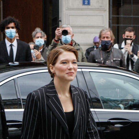 Léa Seydoux - Arrivée au défilé de mode prêt-à-porter printemps-été 2021 "Louis Vuitton" à La Samaritaine à Paris. Le 6 octobre 2020. © Veeren Ramsamy-Christophe Clovis / Bestimage