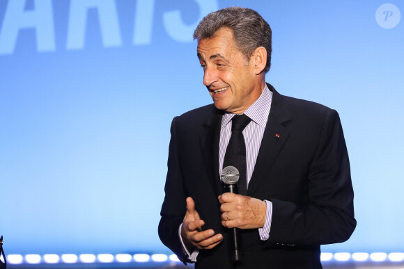 Nicolas Sarkozy - Rachida Dati tient une réunion publique à la Salle Gaveau à Paris le 9 mars 2020. © Alain Guizard - Tiziano da Silva / Bestimage 