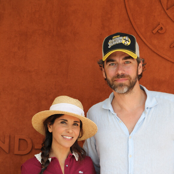 Reem Kherici et son mari Gilles Lemaire au village des Internationaux de France de Roland Garros à Paris le 9 juin 2021. © Dominique Jacovides / Bestimage 