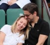Audrey Lamy et son compagnon Thomas Sabatier dans les tribunes des internationaux de Roland Garros à Paris, France, le 31 mai 2018. © Cyril Moreau - Dominique Jacovides/Bestimage