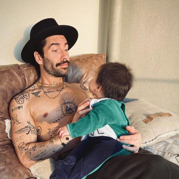 Stéphane Rodrigues et son fils.