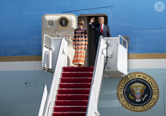 Donald et Melania Trump arrivent à Palm Beach, en Floride, le 20 janvier 2021. @Greg Lovett/The Palm Beach Post via USA TODAY NETWORK /SPUS/ABACAPRESS.COM