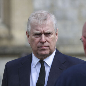 Le prince Andrew, duc York, assiste au service religieux du dimanche 11 avril 2021 en la chapelle royale à Windsor, peu après le décès de son père le prince Philip.