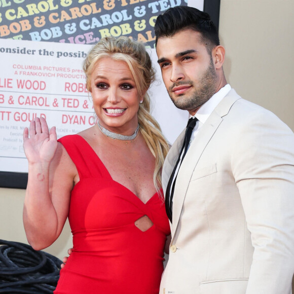 Britney Spears et son compagnon Sam Asghari - Les célébrités assistent à la première de "Once Upon a Time in Hollywood" à Hollywood.