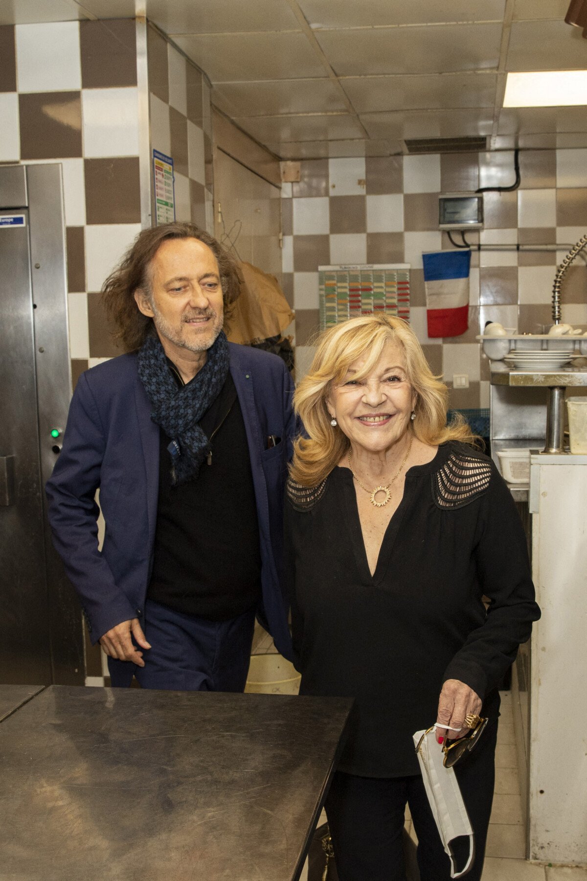 Photo : Nicoletta et son mari Jean-Christophe Molinier au restaurant Le  Récamier. Le 6 Juillet 2020 . © Jack tribeca / Bestimage - Purepeople