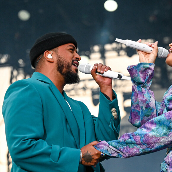 Vitaa et Slimane en concert aux Francofolies 2021. La Rochelle, le 10 juillet 2021.