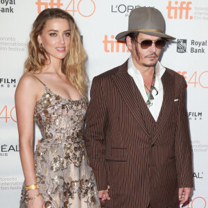 Johnny Depp et sa compagne Amber Heard - Première du film "The Danish Girl" au festival International du film de Toronto (TIFF) le 12 septembre 2015