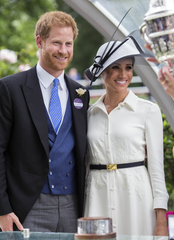 Meghan Markle, duchesse de Sussex, et le prince Harry, duc de Sussex lors du Royal Ascot 2018 à l'hippodrome d'Ascot dans le Berkshire. Le 19 juin 2018