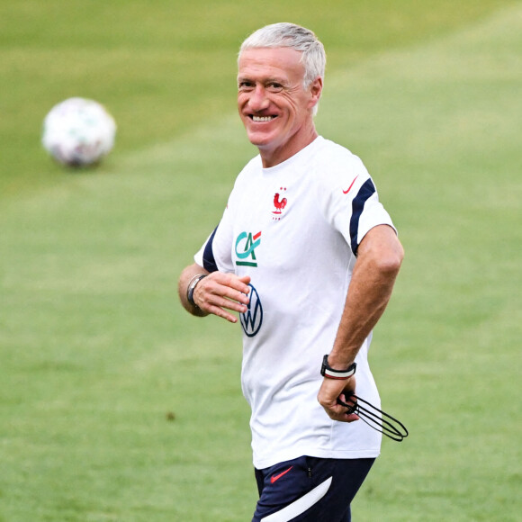 Didier Deschamps lors de l'entraînement de l'équipe de France de football pendant UEFA EURO 2020, à Budapest, Hongrie, le 21 juin 2021. © Anthony Bibard/FEP/Panoramic/Bestimage