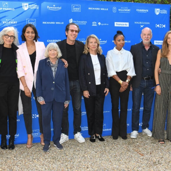 Antonin Baudry, Catherine Leterrier, Leïla Kaddour, Marie-France Brière, Reda Kateb, Nicole Garcia (présidente du jury), Marie NDiaye, Philippe Van Leeuw, Noémie Schmidt, Dominique Besnehard lors du photocall du jury lors du 14ème festival du film francophone de Angoulême le 24 août 2021. © Coadic Guirec / Bestimage