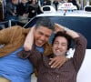 Frédéric Diefenthal et Samy Naceri à la première du film "Taxi 3" à Marseille. 