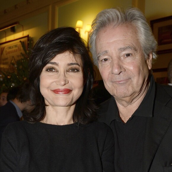 Les comédiens Evelyne Bouix et Pierre Arditi - 100e de la pièce "Le Mensonge" au théâtre Édouard VII à Paris, le 11 décembre 2015. © Coadic Guirec/Bestimage.