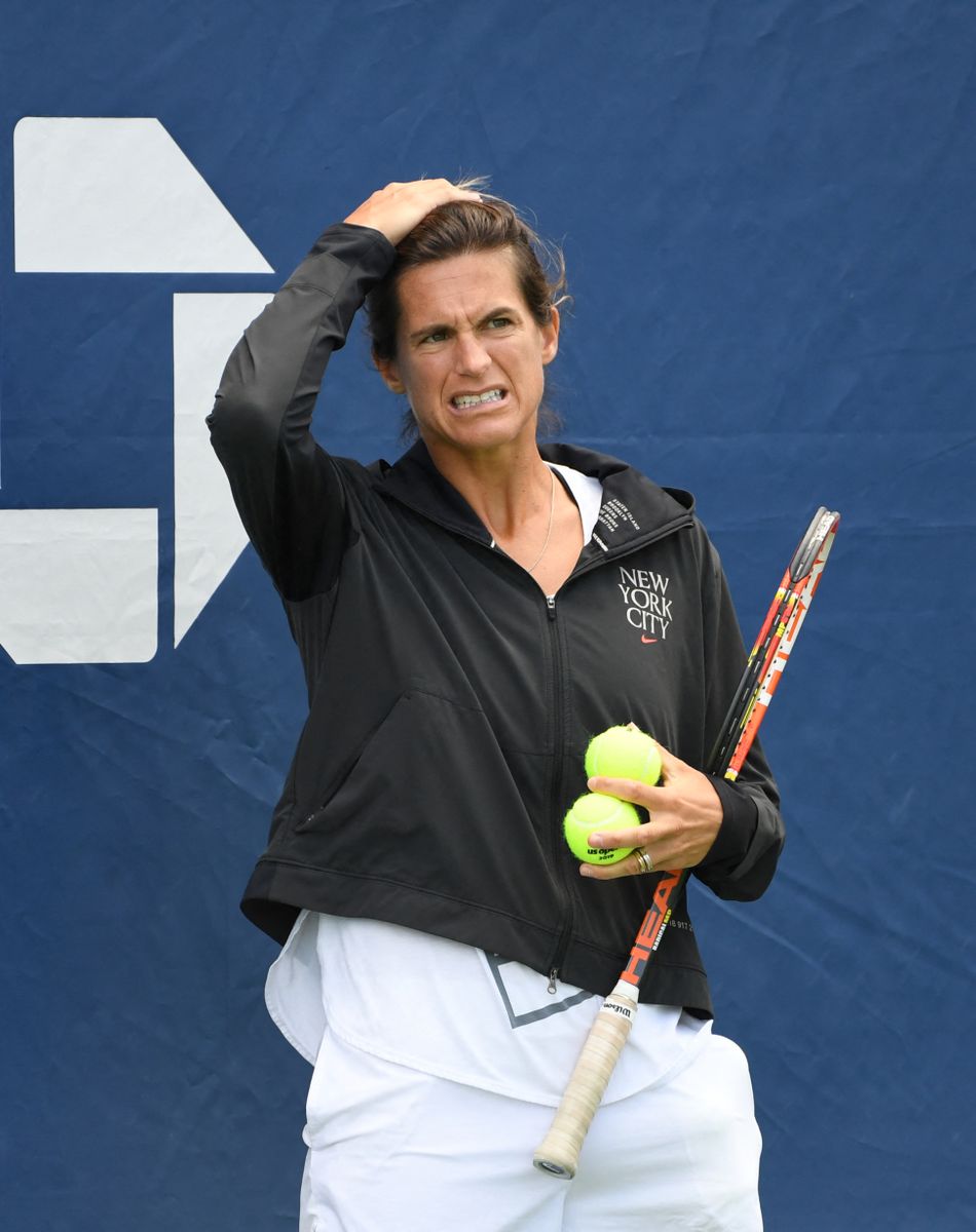 Amélie Mauresmo - Les joueurs de tennis s'entraînent lors du tournoi US Open au sein de l'USTA National Tennis Center à New York, le 25 août 2019. © Chryslene Caillaud / Panoramic / Bestimage