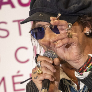 Johnny Depp en conférence de presse lors de la 47éme édition du Festival du Cinéma Américain de Deauville, France, le 5 septembre 2021. © Olivier Borde/Bestimage