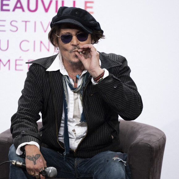 Johnny Depp en conférence de presse lors de la 47éme édition du Festival du Cinéma Américain de Deauville, France, le 5 septembre 2021. © Olivier Borde/Bestimage 