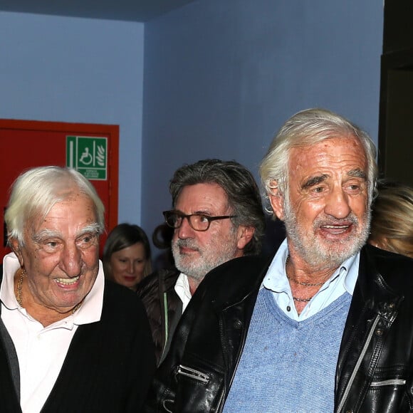 Charles Gérard, Daniel Auteuil, Jean-Paul Belmondo - Présentation du documentaire Belmondo par Belmondo au cinéma Pathé Bellecour lors de la 7éme édition du Festival Lumiére de Lyon le 13 octobre 2015.