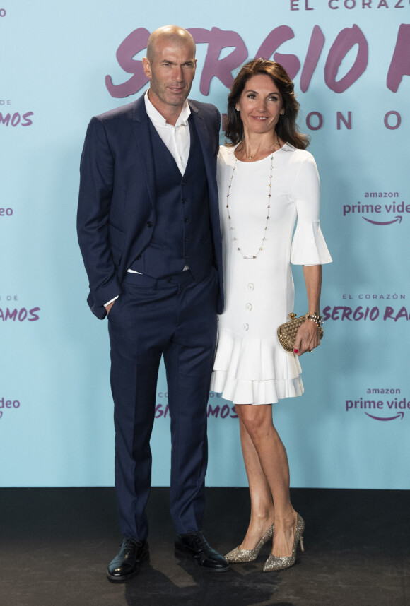 Zinedine Zidane et sa femme Véronique à l'avant-première du documentaire "Le coeur de Sergio Ramos" à Madrid le 10 septembre 2019.