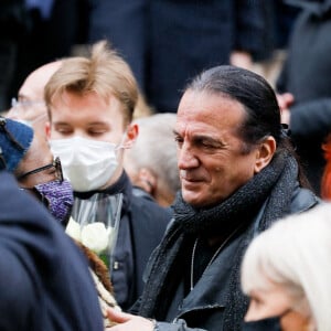 Francis Lalanne - Sorties des Obsèques du danseur étoile Patrick Dupond en l'église Saint-Roch à Paris, France, le 11 mars 2021.