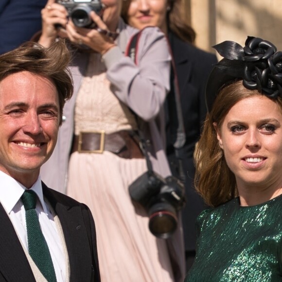 La princesse Beatrice d'York et son compagnon Edoardo Mapelli Mozzi - Les invités arrivent au mariage de E. Goulding et C. Jopling en la cathédrale d'York, le 31 août 2019