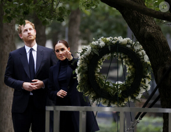 Le prince Harry et Meghan Markle au Ground Zero Memorial à New York, le 23 septembre 2021. 