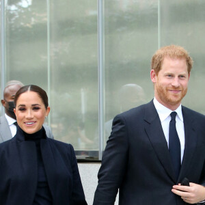 Le prince Harry et Meghan Markle à leur sortie du One World Trade Center à New York, le 23 septembre 2021.