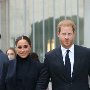Le prince Harry et Meghan Markle à leur sortie du One World Trade Center à New York, le 23 septembre 2021.