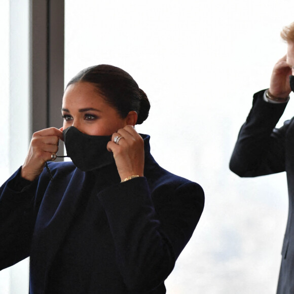 Le prince Harry, duc de Sussex, et sa femme Meghan Markle visitent le One World Trade Center à New York City, New York, etats-Unis, le 23 septembre 2021.