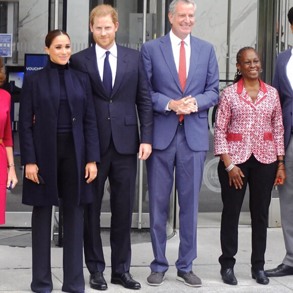 Le prince Harry, duc de Sussex, et sa femme Meghan Markle visitent le One World Trade Center à New York City, New York, etats-Unis, le 23 septembre 2021.