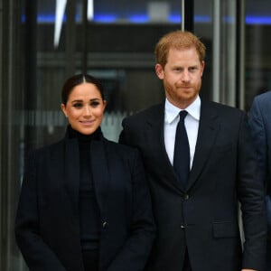 Le prince Harry, duc de Sussex, et sa femme Meghan Markle visitent le One World Trade Center à New York City, New York, etats-Unis, le 23 septembre 2021.