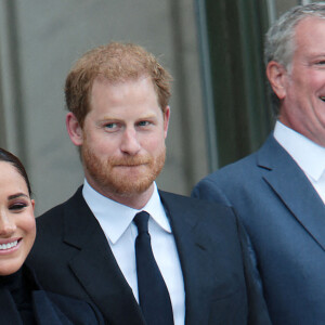 Le prince Harry, duc de Sussex, et sa femme Meghan Markle visitent le One World Trade Center à New York City, New York, etats-Unis, le 23 septembre 2021.