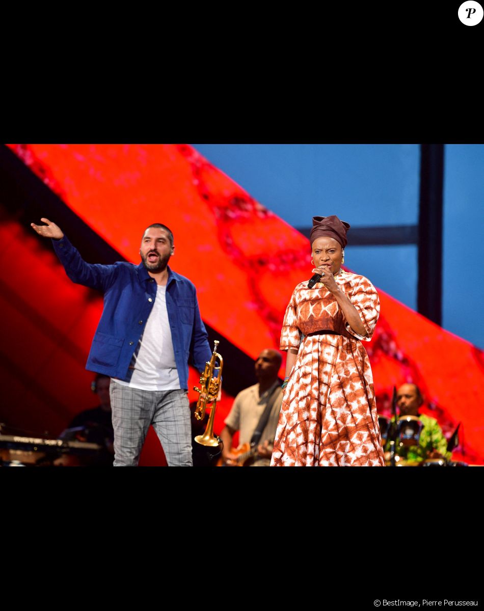 Angélique Kidjo et Ibrahim Maalouf - Concert "Global Citizen Live" au Champ de Mars à Paris le 25 Septembre 2021 © Pierre Perusseau / Bestimage
