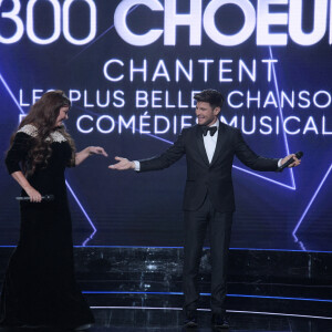 Exclusif - Sarah Brightman et Vincent Niclo - Enregistrement de l'émission "300 Choeurs chantent les plus belles comédies musicales" à Paris, diffusée le 30 septembre sur France 3 © Giancarlo Gorassini / Bestimage 