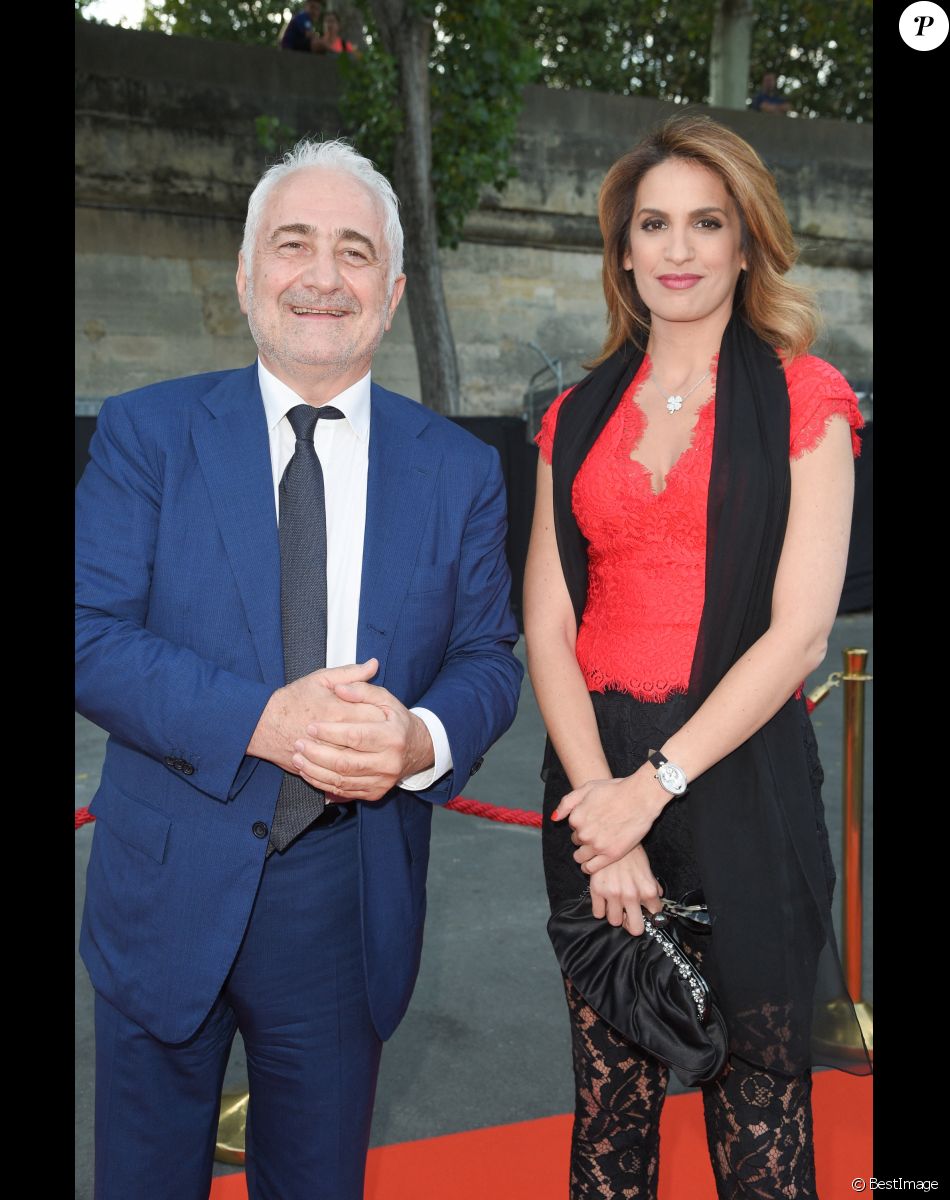 Guy Savoy et Sonia Mabrouk - Soirée du 90ème anniversaire de Line Renaud sur le Bateau Potel et Chabot "Pavillon Seine" à Paris le 2 juillet 2018. © Coadic Guirec/Bestimage
