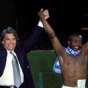 Bernard Tapie lors d'un match de l'OM contre le Milan AC en 1992. © Panoramic/Bestimage