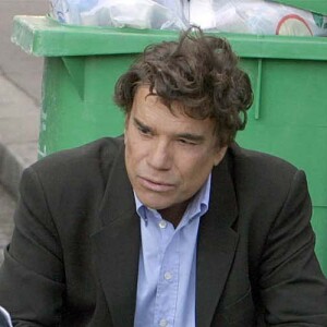 Tournage de la série "Commissaire Valence" avec Bernard Tapie, en 2003.