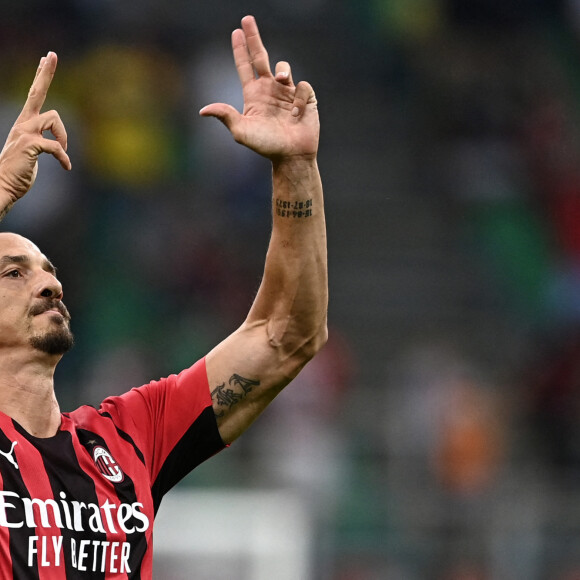 Zlatan Ibrahimovic lors du match "AC Milan - Lazio Rome" à Milan, le 12 septembre 2021.