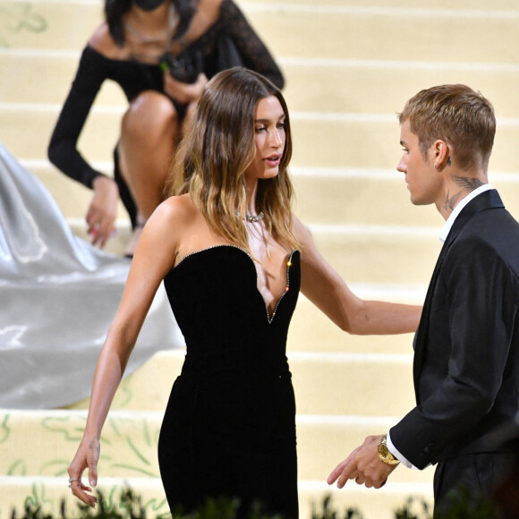 Justin Bieber et sa femme Hailey Bieber (Baldwin) - Soirée du Met Gala (Met Ball) 2021 "Celebrating In America: A Lexicon Of Fashion" au Metropolitan Museum of Art à New York, le 13 septembre 2021. 