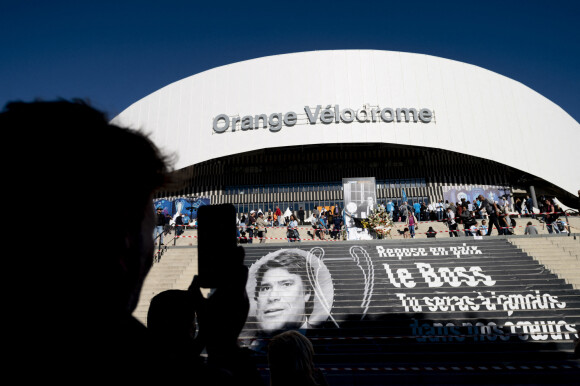 Cérémonie d'hommage à Bernard Tapie au stade Vélodrome à Marseille, France, le 7 octobre 2021. © Jean-Baptiste Autissier /Panoramic/Bestimage 