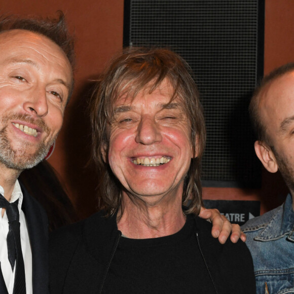 Pierre Souchon, Jean-Louis Aubert et le chanteur Ours (Charles Souchon) - Arrivées et backstage du 14ème Gala de la Fondation pour la recherche sur Alzheimer à l' Olympia à Paris le 18 mars 2019. © Coadic Guirec/Bestimage