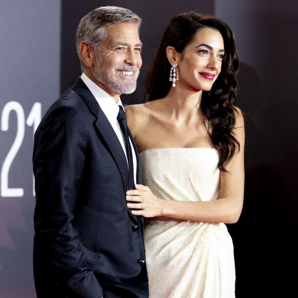 George et Amal Clooney - Première du film "The Tender Bar" lors du 65e Festival du film de Londres (BFI). Le 10 octobre 2021.