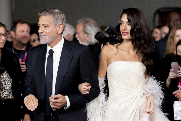 George et Amal Clooney - Première du film "The Tender Bar" lors du 65e Festival du film de Londres (BFI). Le 10 octobre 2021.