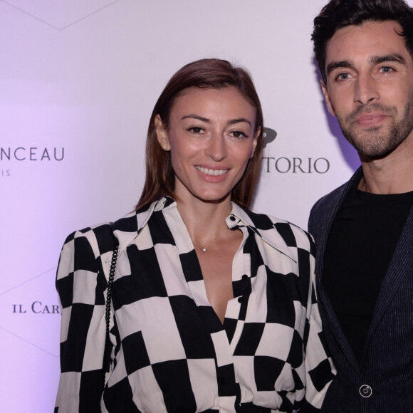 Rachel Legrain-Trapani (Miss France 2007) et son compagnon Valentin Léonard - Inauguration du restaurant italien gastronomique "Il Carpaccio" au Royal Monceau à Paris le 6 octobre 2021.