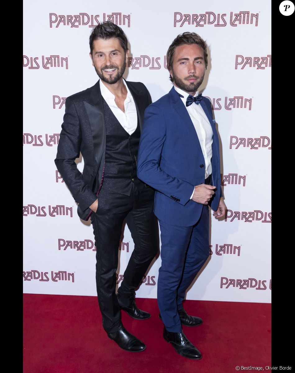 Christophe Beaugrand et son mari Ghislain Gerin - Photocall de la générale "L'Oiseau Paradis" au Paradis Latin à Paris le 6 juin 2019. © Olivier Borde/Bestimage