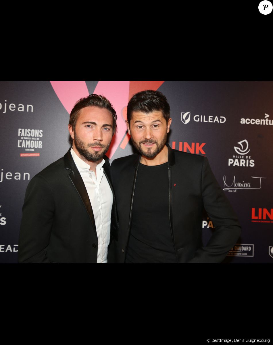 Christophe Beaugrand et son mari Ghislain Gerin lors du gala de charité le grand bal "ParAmour' à l'hôtel de ville de Paris, France, le 14 février 2019. © Denis Guignebourg/Bestimage