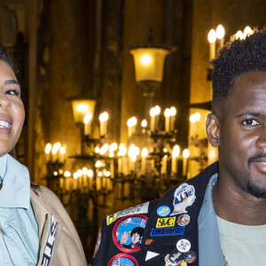 Black M (Black Mesrimes) et sa femme Léa Djadja - Les people au défilé Stella McCartney collection prêt-à-porter Automne/Hiver 2020-2021 lors de la Fashion Week à Paris (PFW), le 2 mars 2020. © Olivier Borde/Bestimage