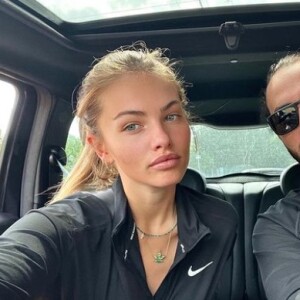 Thylane Blondeau et son fiancé Ben Attal sur Instagram. Le 28 août 2021.