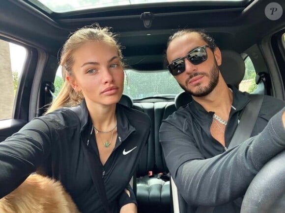 Thylane Blondeau et son fiancé Ben Attal sur Instagram. Le 28 août 2021.