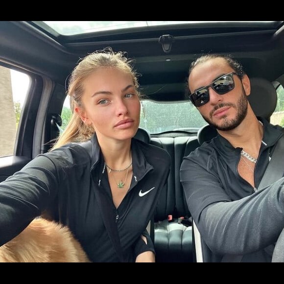 Thylane Blondeau et son fiancé Ben Attal sur Instagram. Le 28 août 2021.