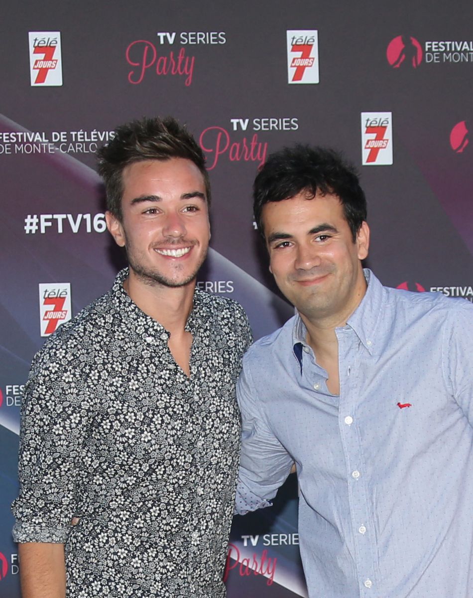 Alex Goude et son mari Romain - Soirée "Series TV" au Monte-Carlo Bay Hotel & Resort lors du 56ème Festival de télévision de Monte-Carlo, le 13 juin 2016. © Denis Guignebourg/Bestimage